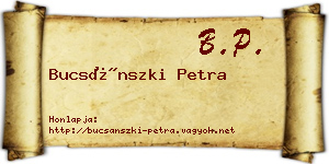 Bucsánszki Petra névjegykártya