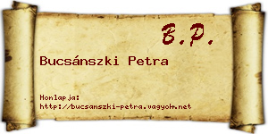 Bucsánszki Petra névjegykártya